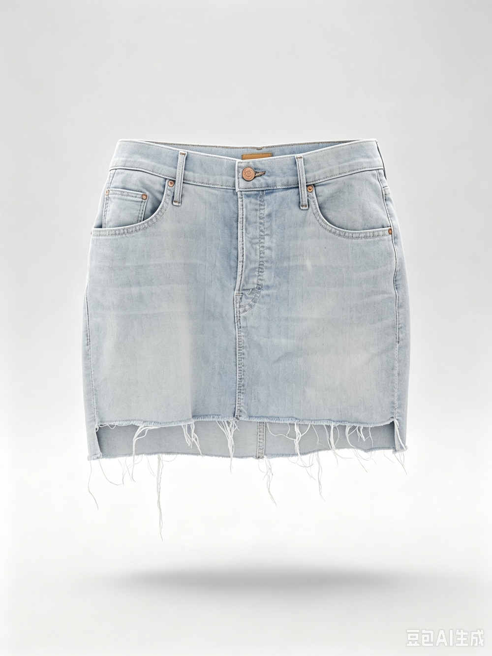 Mother Denim Mini Skirt with Frayed Hem